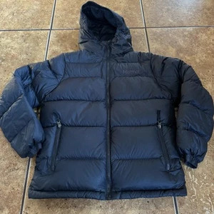 Marmot 700 Puffer Coat Youth Size Large Black Jacket 700 Fill - Picture 1 of 8