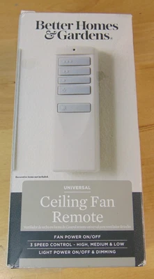 Better Homes & Gardens Universal Ceiling Fan Remote With Wall Mount. - Image 1 of 2
