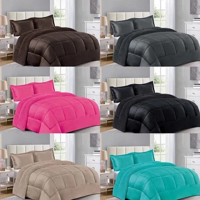 3 Piece Borrego Sherpa Blanket set Ultra Soft & warm Queen & King Free Shipping - Image 1 of 2