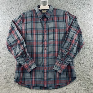 J.Crew Shirt Mens Long Sleeve Button Up 2-Ply 100% Cotton Plaid Gray L (16-16.5) - Picture 1 of 8