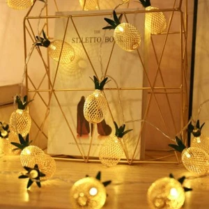 10Ft 10 LED Pineapple Shaped String Lights, Battery Operated Fairy Lights Home - Picture 1 of 17