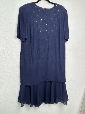 Vestido De Colección Leslie Faye Mujer Azul 18W Cottage Core Madre De La Novia Foto 1 de 4