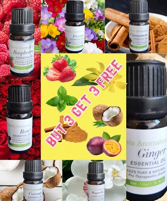 Essential Oils Aromatherapy 100% Pure Natural 10ml BUY 3 GET 3 FREE - Image 1 of 2