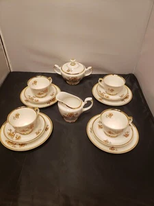 ARABIA FINLAND MYRNA  CUPS, SAUCERS AND PLATES - SET OF 4 Plus Sugar & CREAMER  - Picture 1 of 11