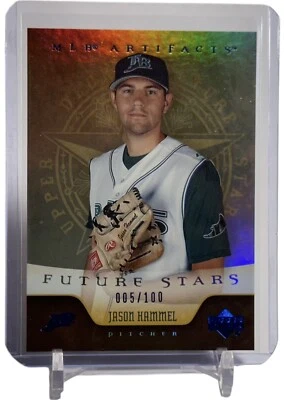 2005 Artifacts Rainbow Blue Jason Hammel Rookie RC Card No. 230 #005/100 W/Top - Image 1 of 4