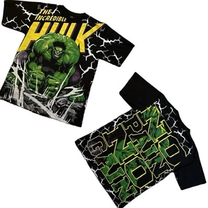 VTG The Incredible Hulk NO PAIN NO GAIN AOP T-Shirt Size XL Black Crown Tag EUC - Picture 1 of 12