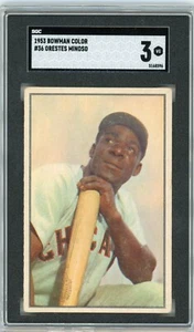 1953 Bowman Color #36: ORESTES MINNIE MINOSO Chicago White Sox ~ SGC 3 - Picture 1 of 2