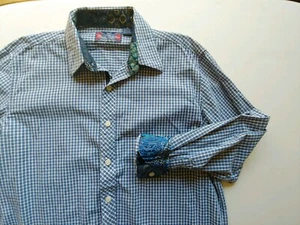 English Laundry Mens XL Multi-Color Blue Paisley Flip Cuff Long Sleeve Shirt EUC - Picture 1 of 9