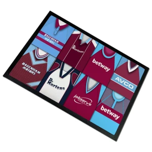 West Ham Classic Kits Montage Door Floor Mat Retro Kits Man Cave Fans Gift - Picture 1 of 1