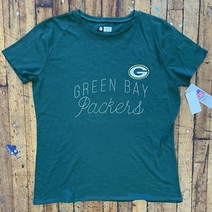 NFL Green Bay Packers Women's Green Thread Theme Large Crew Neck T-Shirt - NEW - Picture 1 of 7
