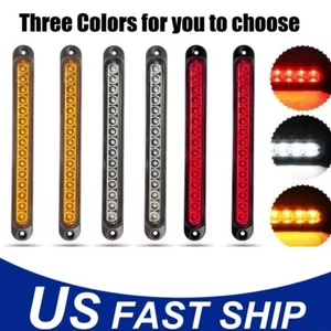 2pcs 10" 15 LED Sealed Truck Trailer Strip Brake Rear Stop Turn Tail Light Bar - Picture 1 of 16