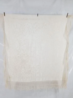 Antique 19thC Chinese Hand Embroidered Silk Floral Piano Shawl 113x109cm - Image 1 of 4