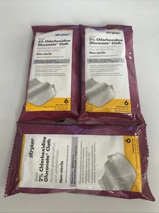 Stryker Sage 6 Cloths X 3 Packs 2% Chlorhexidine Gluconate Pre-op Prep Wipes NEW - Picture 1 of 7