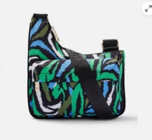 NWT Diane Von Furstenberg Disco Zebra Green Utility Crossbody Bag Purse - Picture 1 of 1