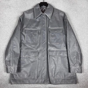 Chaqueta de Cuero Gilmar Gris Vuelo Bombardero Bolsillos Para Hombre Grande 40 Hecha en Italia Moto - Imagen 1 de 8