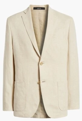 NEW Nordstrom Men’s Patch Pocket Linen Sport Coat - Tan Desert - 44R - Image 1 of 4
