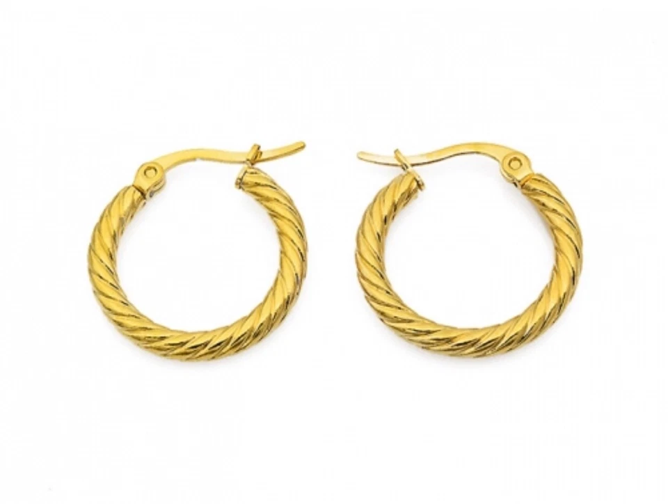 Argollas pequeñas Redonda Diseño Stainless Steel  Gold acero inoxidable Mujer - Image 1 of 1