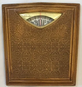 Vintage Brown Floral Vines COUNSELOR Bathroom Weight Scale EXCELLENT CONDITION - Picture 1 of 5