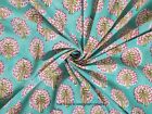 Indian Hand Block Palm Tree Printed Handmade Cotton Fabric 5 Yard Voile Running