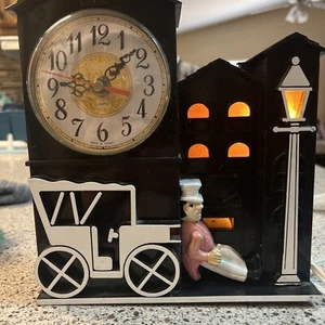 Orologio Vintage Illumina Scena di Strada Novità Con Uomo che Beve (E9839) - Foto 1 di 5