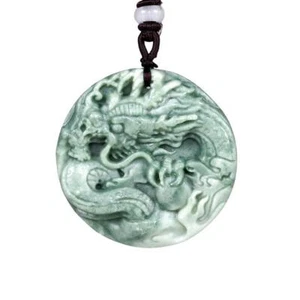 Grüne Jade Drache Anhänger Halskette Geschenke für Frauen Natur Geschenk Tierschmuck - Bild 1 von 6