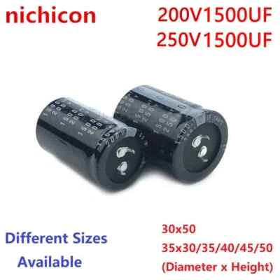 2Pcs Nichicon 1500uF 200V 250V 200v1500uf 250V1500UF 30x50 Snap-in PSU Capacitor - image 1 of 3