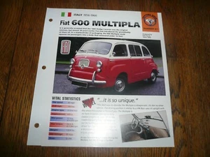 1957 Fiat 600 Multipla UNIQUE IMP BROCHURE  - Picture 1 of 3
