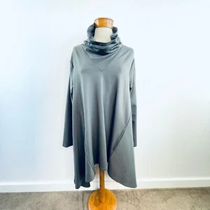 Et Al Size 4 L 14 Grey Thick Jersey Funnel Neck Oversized Tunic With Pockets - Bild 1 von 16