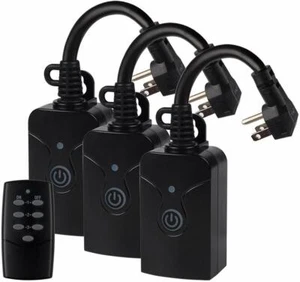 3PCS Outdoor Indoor Wireless Remote Control Outlet 1 Remote 100FT Long Range - Picture 1 of 6