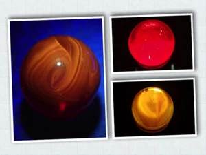 Marbles Christensen Agate Hand Gathered Sleeping Red Devil UV Clearie 0.575” J - Picture 1 of 12