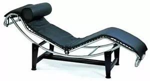 Classic modern design Le corbusier style LC4 lounge chair black genuine leather  - Picture 1 of 5