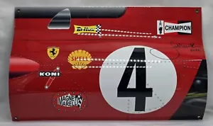 Jacky Ickx signed Ferrari Formula 1 F1 Race Car Metal Curved Door Panel Sign - Picture 1 of 3