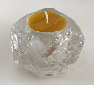 Coconut Scented Beeswax Candle in Heavy Clear Crystal Glass Ball - Picture 1 of 7
