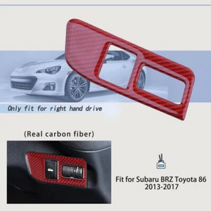 Carbon Fiber Rear Trunk Switch Button Cover For Subaru BRZ Toyota 86 2013-17 Red - Picture 1 of 6