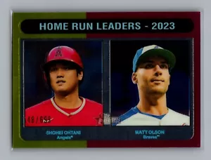 2024 Topps Heritage #307 Home Run Leaders - 2023 Chrome /699 (Ohtani & Olson) - Picture 1 of 2