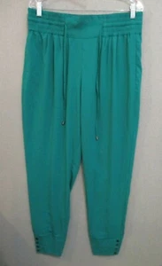 Queen Collection Latifa Pants Size 16 Green Drawstring Slacks Cuff Snaps NWT HSN - Picture 1 of 6