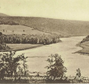 Cartolina Matapedia Quebec Incontro delle Acque Campbellton New Brunswick - Foto 1 di 3