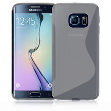 Premium Grey Silicone Gel S-Line Wave Design Case Cover For Samsung S6 Edge