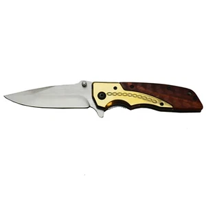 Taschenmesser Campingmesser Klappmesser Anglermesser Edelstahl mit Holzgriff - Bild 1 von 3