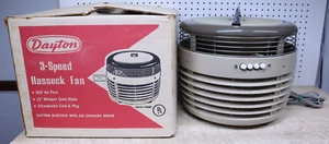 Nice Vintage Dayton 3 Speed Round Hassock Floor Fan Working & Original Box 4C509 - Picture 1 of 13