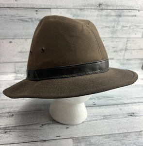 Duluth Trading Cappello Fedora Vintage Grande 100% Cotone Cerato Feel Accenti 106803 - Foto 1 di 9