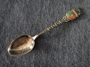Sterling Silver Souvenir Demitasse Spoon Enamel Portugal - Picture 1 of 4