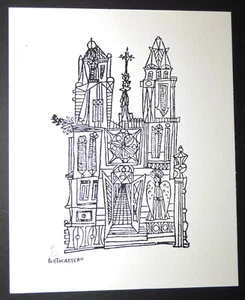CATEDRAL/Cuba Serigrafía del Artista RENE PORTOCARRERO de la Galería de Carteles Cubanos - Imagen 1 de 4