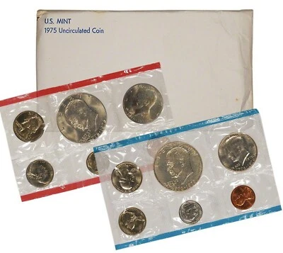 1975 P and D US Mint Uncirculated 12 Coin Set BU Annual Philadelphia and Denver - Image 1 of 2