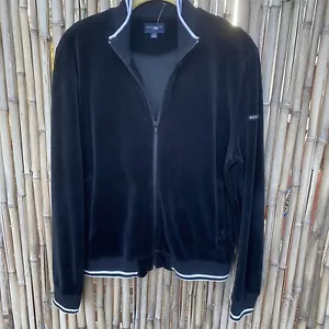Burberry Golf Womens Velvet Full Zip Track Jacket Sz M Outdoors Designer Preppy - Picture 1 of 10