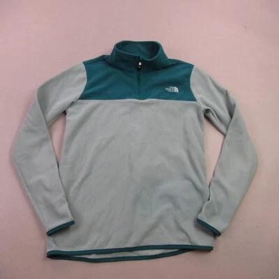 Suéter feminino North Face pequeno manga longa pulôver 1/4 zíper leve - Imagem 1 de 4
