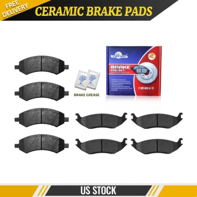 Pastillas de freno delanteras traseras de cerámica para Dodge Ram 1500 2006-2016 2017 2018 5 orejetas Foto 1 de 4