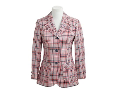 Vintage Young Pendleton Plaid Blazer Jacket Size Small S 2 - 4 Red Blue Plaid - Image 1 of 4