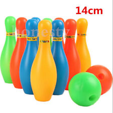 Kids Child Colored Plastic 10 Pins Bowling Game Home Toys Set Gift +Two Balls