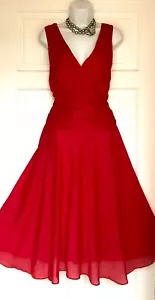 MONSOON GORGEOUS RED 50s STYLE FLARE PARTY DRESS SIZE 22 - Picture 1 of 8